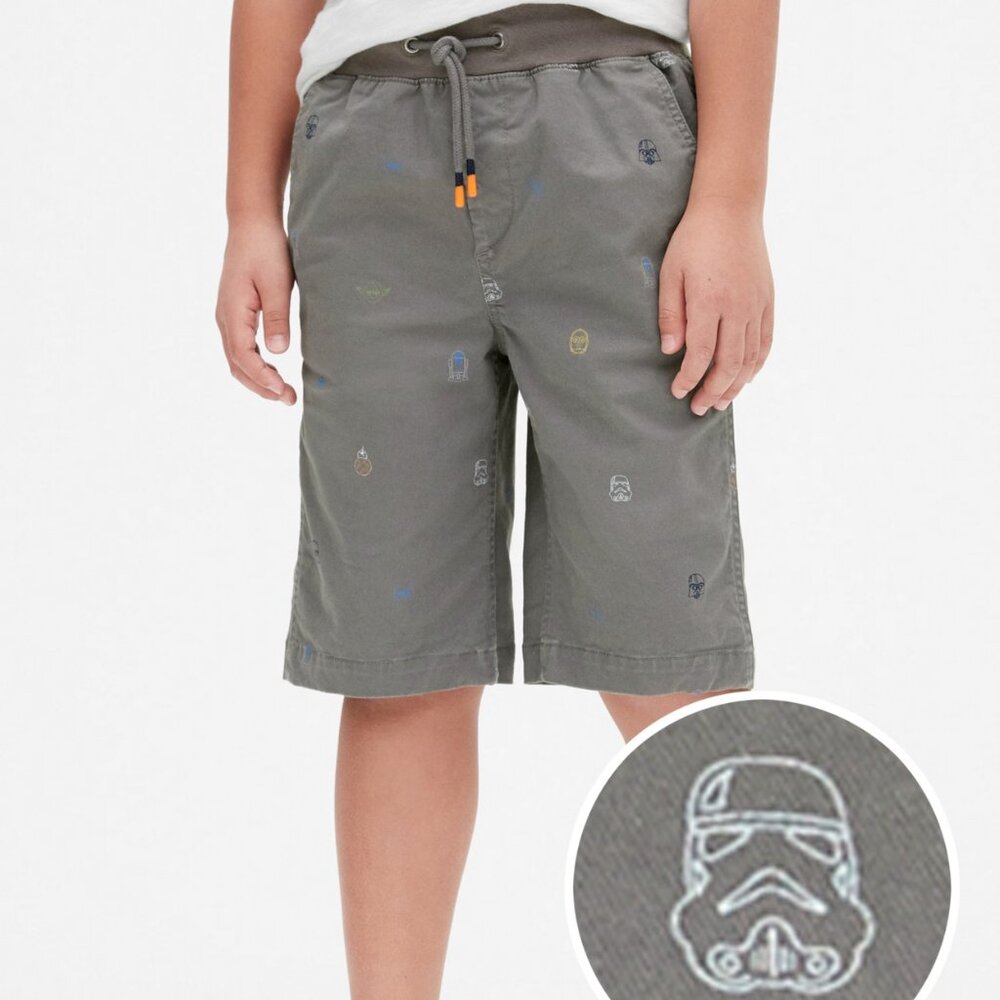 Gap Kids Disney Star Wars Storm Trooper Darth Vader Droids Pull On Elastic Short
